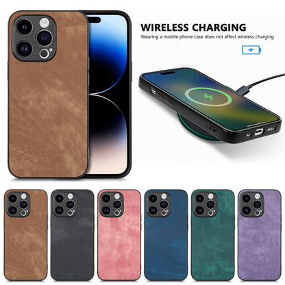 For iPhone 16e Vintage Leather PC Back Cover Phone Case(Blue) - iPhone 16e Cases by buy2fix | Online Shopping UK | buy2fix
