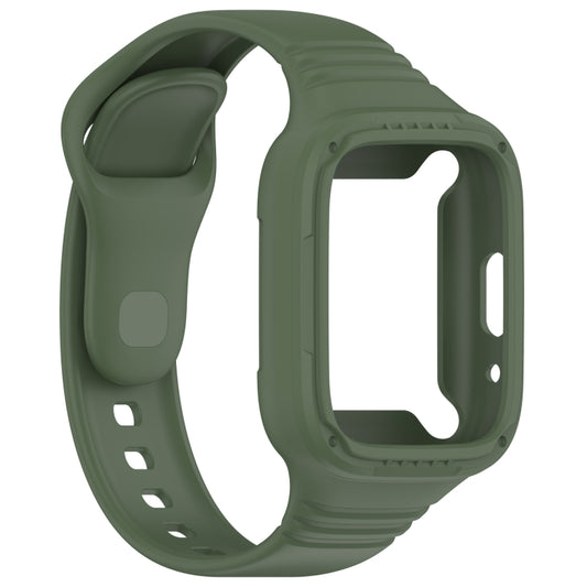 For Redmi Watch 3 Lite Integrated Fully Enclosed Silicone Watch Band(Dark Green) by buy2fix
