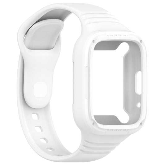 For Redmi Watch 3 Lite Integrated Fully Enclosed Silicone Watch Band(White) by buy2fix