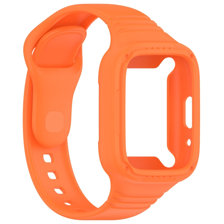 For Redmi Watch 3 Lite Integrated Fully Enclosed Silicone Watch Band(Orange) - Watch Bands by buy2fix | Online Shopping UK | buy2fix