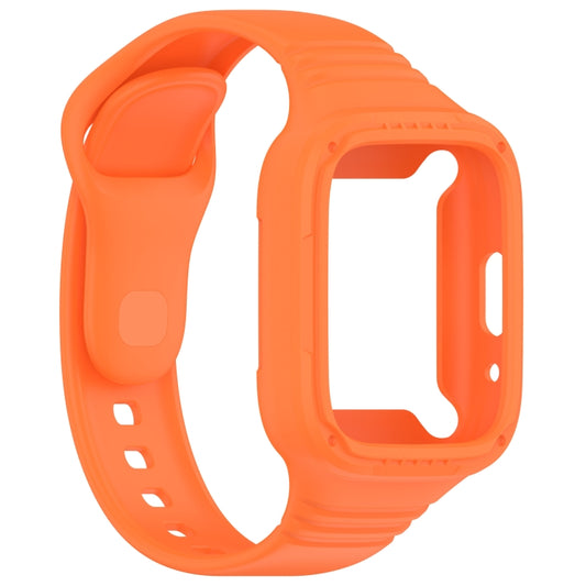 For Redmi Watch 3 Lite Integrated Fully Enclosed Silicone Watch Band(Orange) by buy2fix