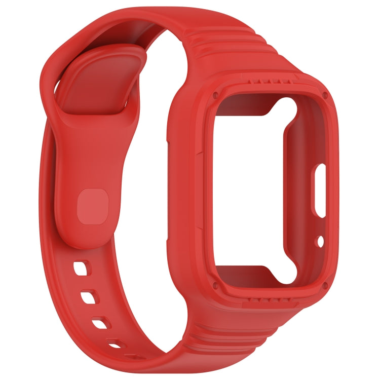 For Redmi Watch 3 Lite Integrated Fully Enclosed Silicone Watch Band(Red) - Watch Bands by buy2fix | Online Shopping UK | buy2fix