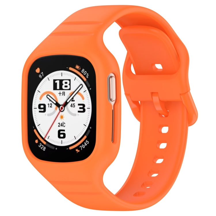 For Honor Watch 4 Integrated Fully Enclosed Silicone Watch Band(Orange) - Watch Bands by buy2fix | Online Shopping UK | buy2fix