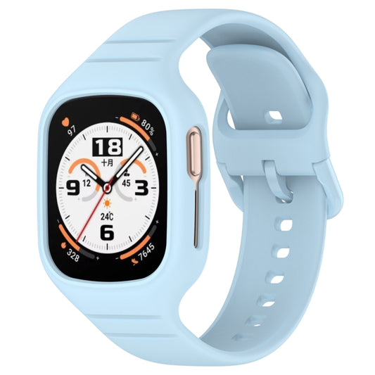 For Honor Watch 4 Integrated Fully Enclosed Silicone Watch Band(Light Blue) - Watch Bands by buy2fix | Online Shopping UK | buy2fix