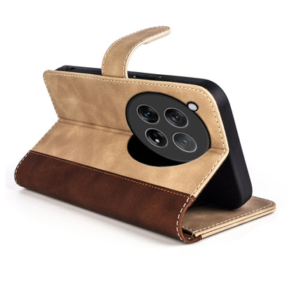 For OnePlus 12 Stitching Horizontal Flip Leather Phone Case(Yellow) by buy2fix