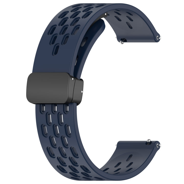 For Amazfit GTS 4 Mini 20mm Folding Magnetic Clasp Silicone Watch Band(Midnight Blue) - Watch Bands by buy2fix | Online Shopping UK | buy2fix