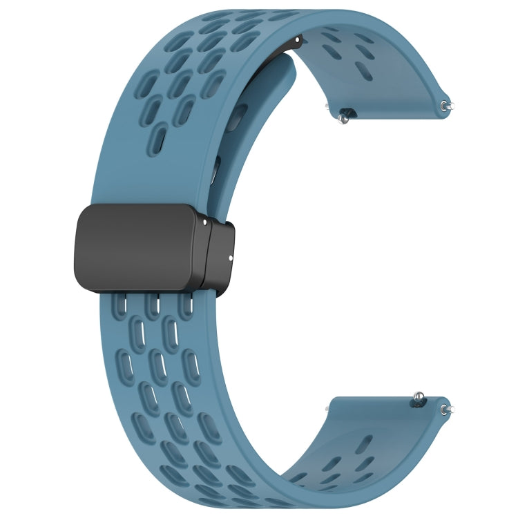 For Amazfit GTS 2E 20mm Folding Magnetic Clasp Silicone Watch Band(Blue) - Watch Bands by buy2fix | Online Shopping UK | buy2fix