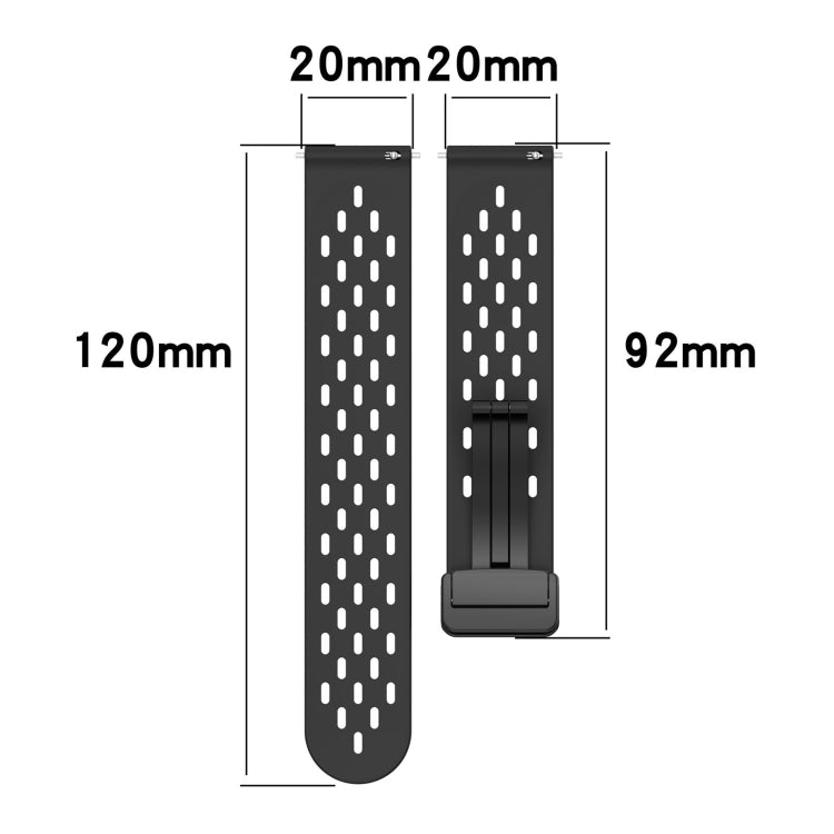 For Amazfit GTR Mini 20mm Folding Magnetic Clasp Silicone Watch Band(Light Grey) by buy2fix