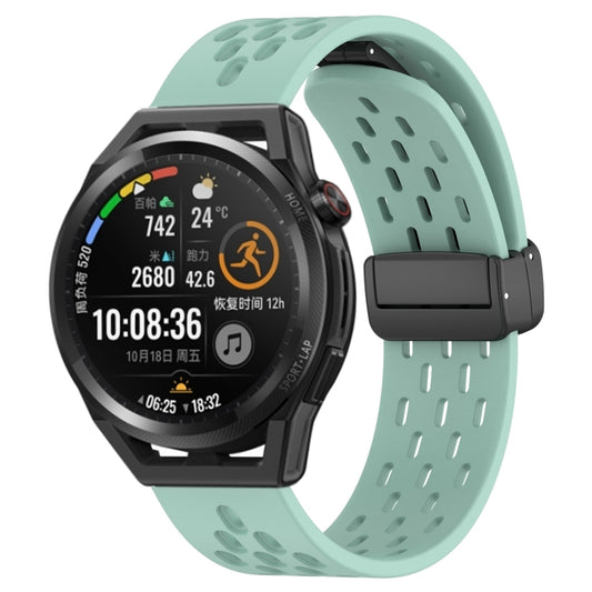 For Huawei Watch GT Runner 22mm Folding Magnetic Clasp Silicone Watch Band(Teal) by buy2fix