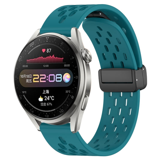 For Huawei Watch 3 Pro 22mm Folding Magnetic Clasp Silicone Watch Band(Hidden Green) by buy2fix