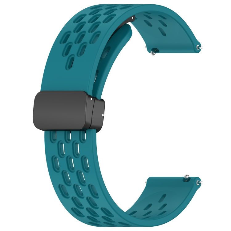 For Huawei GT2 46mm 22mm Folding Magnetic Clasp Silicone Watch Band(Hidden Green) by buy2fix