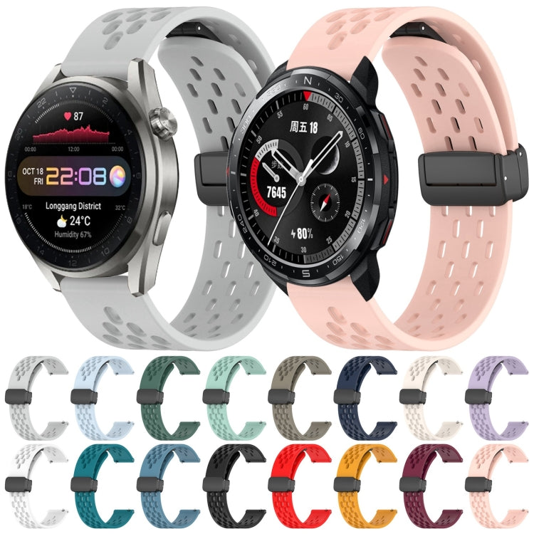 For Honor Watch GS Pro 22mm Folding Magnetic Clasp Silicone Watch Band(Purple) by buy2fix