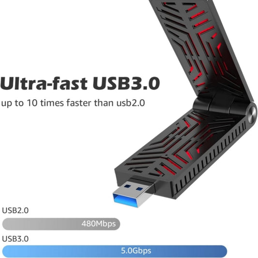 WAVLINK WN690X1 For PC AX1800 WiFi 6 Wireless-AX USB3.0 Adapter Dual Band Network Adapter by WAVLINK