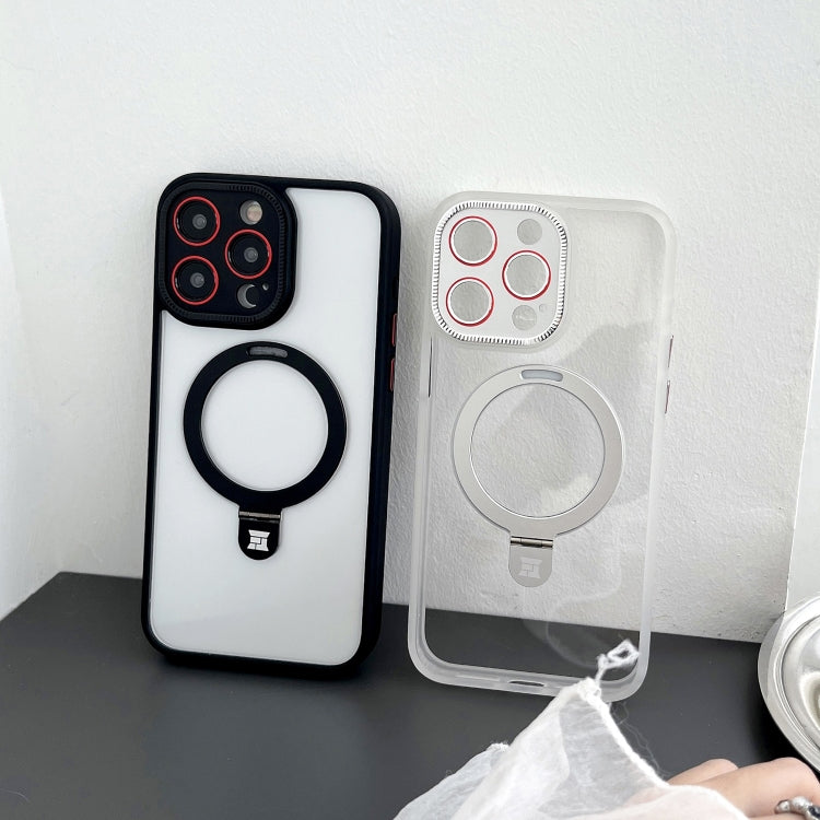 For iPhone 14 Pro Max Yashi MagSafe Magnetic Holder Phone Case(Black) - iPhone 14 Pro Max Cases by buy2fix | Online Shopping UK | buy2fix