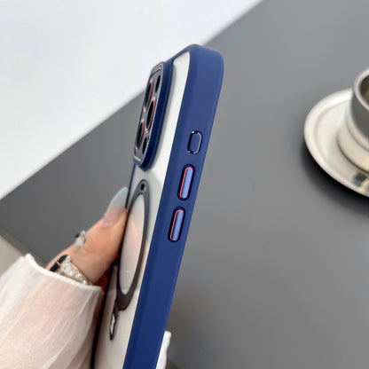 For iPhone 13 Yashi MagSafe Magnetic Holder Phone Case(Blue) - iPhone 13 Cases by buy2fix | Online Shopping UK | buy2fix