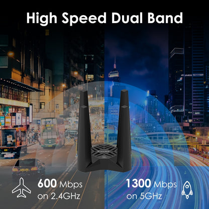 WAVLINK WN693A5 WiFi Network Card AC1900 Wireless Dual Band USB 3.0 Adapter - USB Network Adapter by WAVLINK | Online Shopping UK | buy2fix