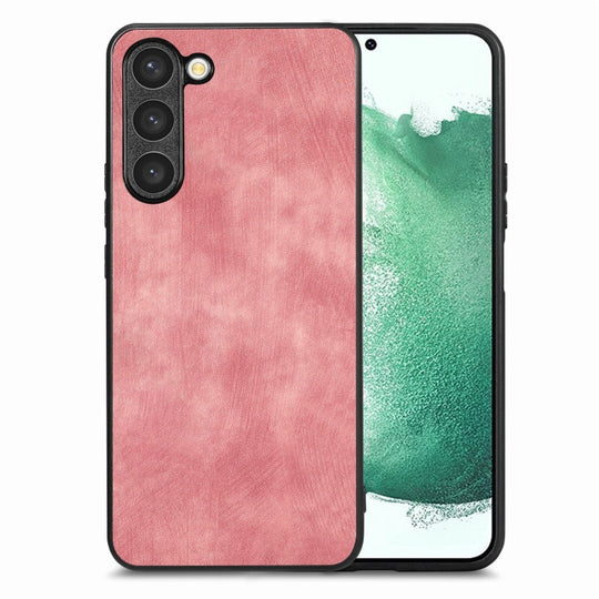 For Samsung Galaxy S22+ 5G Vintage Leather PC Back Cover Phone Case(Pink)