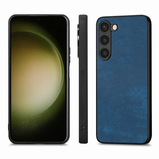 For Samsung Galaxy S25 5G Vintage Leather PC Back Cover Phone Case(Blue) by buy2fix