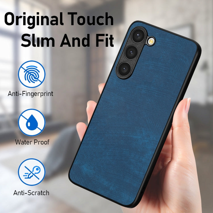 For Samsung Galaxy S25+ 5G Vintage Leather PC Back Cover Phone Case(Blue) - Galaxy S25+ 5G Cases by buy2fix | Online Shopping UK | buy2fix