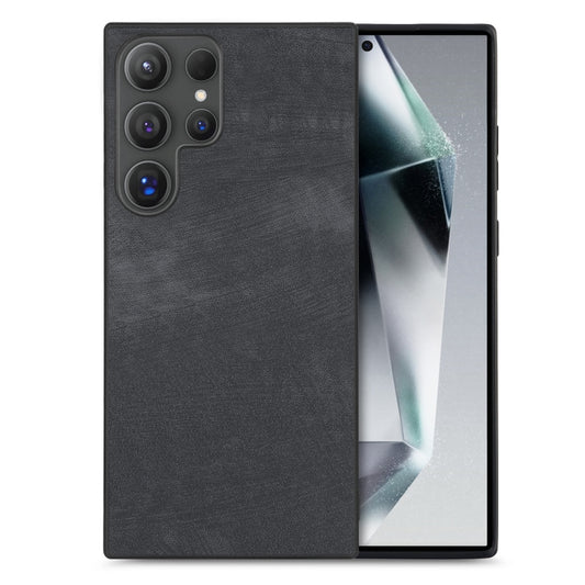 For Samsung Galaxy S25 Ultra 5G Vintage Leather PC Back Cover Phone Case(Black) by buy2fix