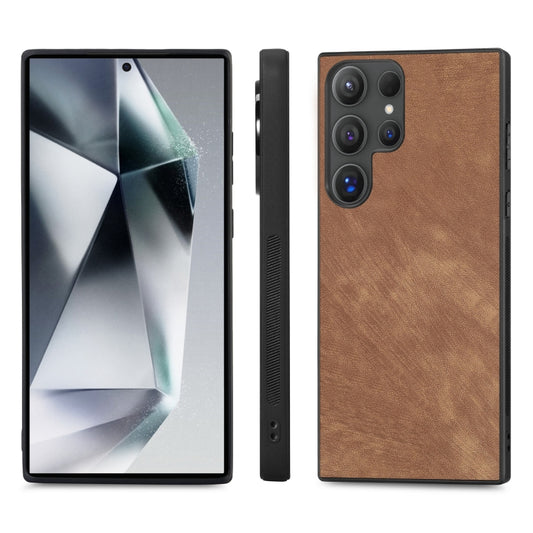 For Samsung Galaxy S25 Ultra 5G Vintage Leather PC Back Cover Phone Case(Brown) by buy2fix