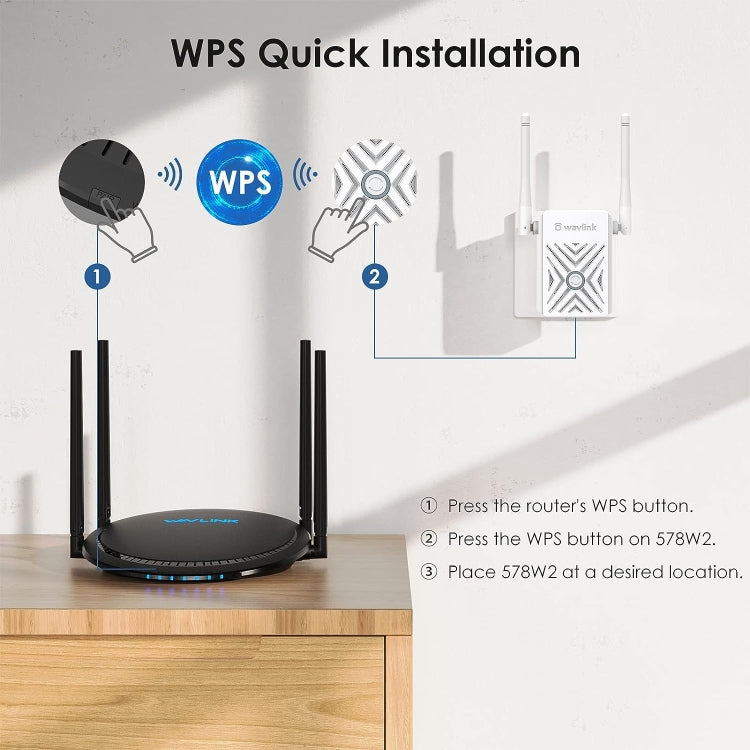 WAVLINK WN578W2 For Home Office N300 WiFi Wireless AP Repeater Signal Booster, Plug:AU Plug - Wireless Routers by WAVLINK | Online Shopping UK | buy2fix