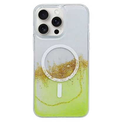For iPhone 15 Pro Max Gilding MagSafe Hybrid Clear TPU Phone Case(Green) - iPhone 15 Pro Max Cases by buy2fix | Online Shopping UK | buy2fix