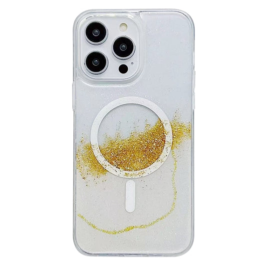 For iPhone 14 Pro Max MagSafe Gilding Hybrid Clear TPU Phone Case(White) - iPhone 14 Pro Max Cases by buy2fix | Online Shopping UK | buy2fix