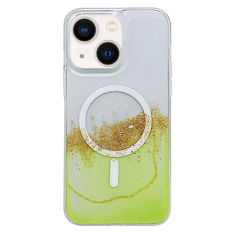For  iPhone 13 Gilding MagSafe Hybrid Clear TPU Phone Case(Green) - iPhone 13 Cases by buy2fix | Online Shopping UK | buy2fix