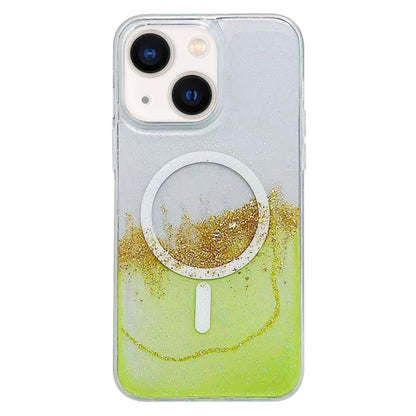 For  iPhone 13 Gilding MagSafe Hybrid Clear TPU Phone Case(Green) - iPhone 13 Cases by buy2fix | Online Shopping UK | buy2fix