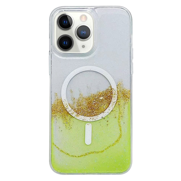 For iPhone 11 Pro Max Gilding MagSafe Hybrid Clear TPU Phone Case(Green) - iPhone 11 Pro Max Cases by buy2fix | Online Shopping UK | buy2fix