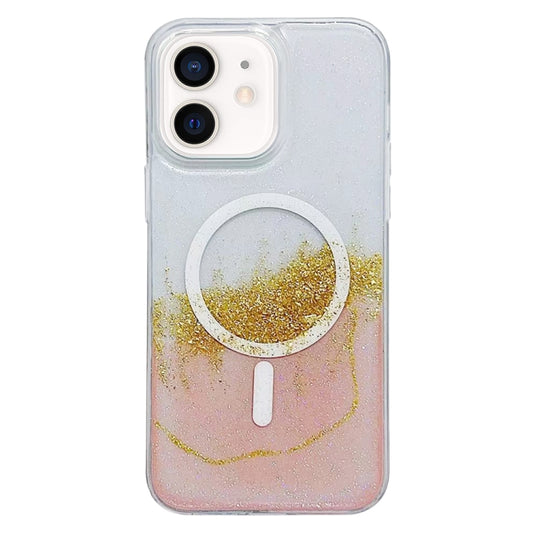 For iPhone 11 Gilding MagSafe Hybrid Clear TPU Phone Case(Pink) - iPhone 11 Cases by buy2fix | Online Shopping UK | buy2fix