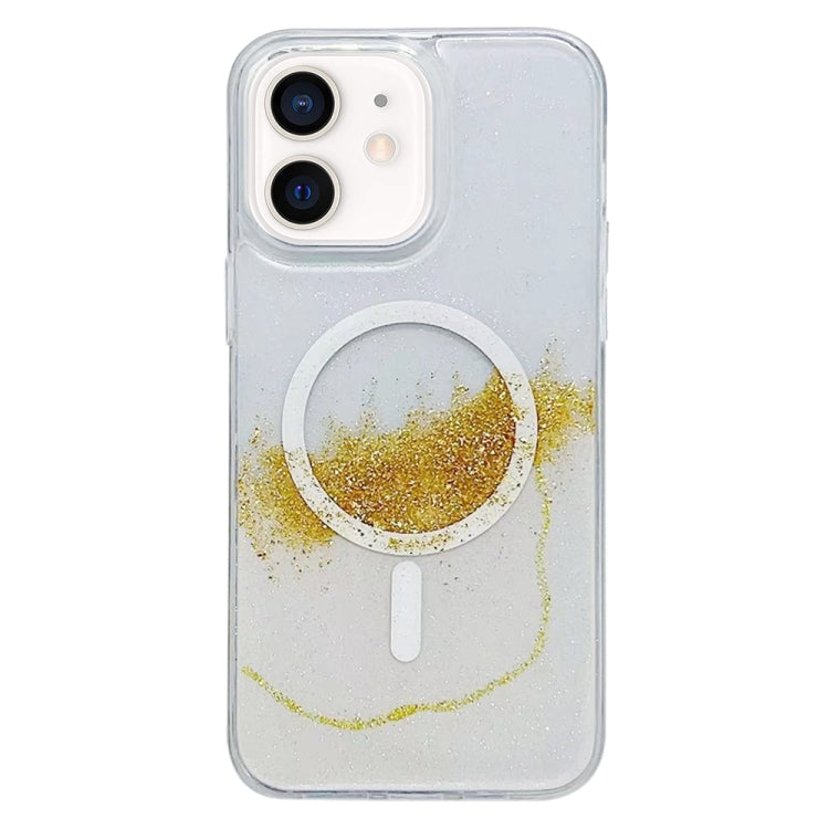 For iPhone 11 Gilding MagSafe Hybrid Clear TPU Phone Case(White) - iPhone 11 Cases by buy2fix | Online Shopping UK | buy2fix