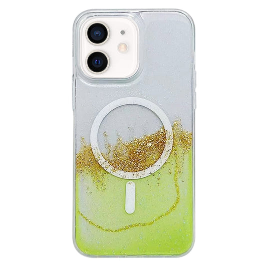 For iPhone 11 Gilding MagSafe Hybrid Clear TPU Phone Case(Green) - iPhone 11 Cases by buy2fix | Online Shopping UK | buy2fix
