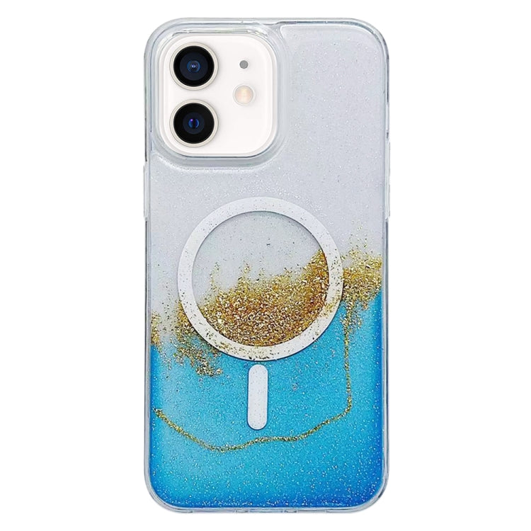 For iPhone 11 Gilding MagSafe Hybrid Clear TPU Phone Case(Blue) by buy2fix
