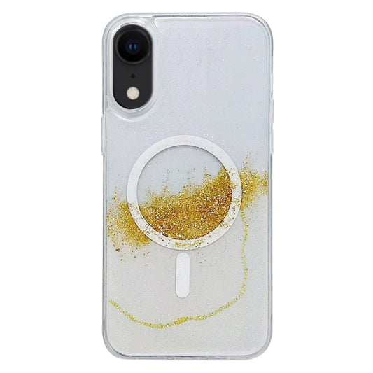 For iPhone XR Gilding MagSafe Hybrid Clear TPU Phone Case(White) - More iPhone Cases by buy2fix | Online Shopping UK | buy2fix