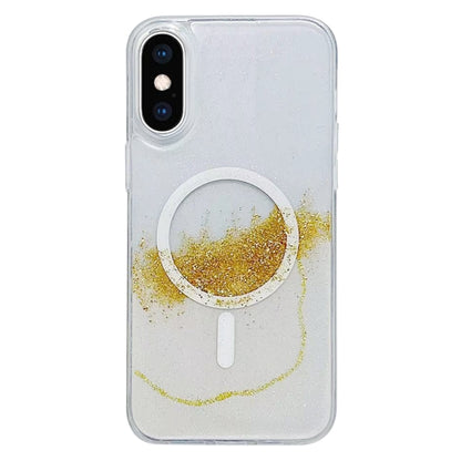 For iPhone XS Max Gilding MagSafe Hybrid Clear TPU Phone Case(White) - More iPhone Cases by buy2fix | Online Shopping UK | buy2fix