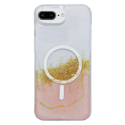 For iPhone 7 Plus / 8 Plus Gilding MagSafe Hybrid Clear TPU Phone Case(Pink) - More iPhone Cases by buy2fix | Online Shopping UK | buy2fix
