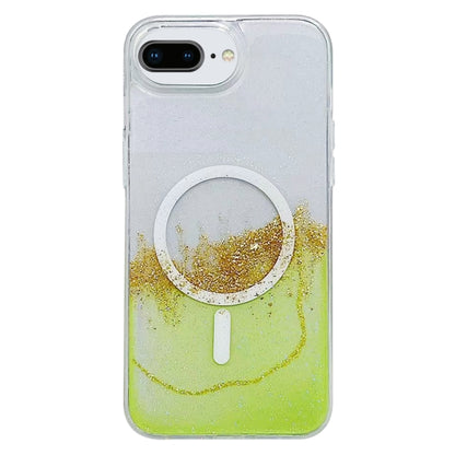 For iPhone 7 Plus / 8 Plus Gilding MagSafe Hybrid Clear TPU Phone Case(Green) - More iPhone Cases by buy2fix | Online Shopping UK | buy2fix