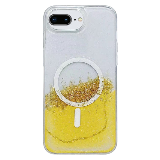 For iPhone 7 Plus / 8 Plus Gilding MagSafe Hybrid Clear TPU Phone Case(Yellow) - More iPhone Cases by buy2fix | Online Shopping UK | buy2fix
