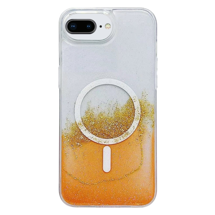 For iPhone 7 Plus / 8 Plus Gilding MagSafe Hybrid Clear TPU Phone Case(Orange) - More iPhone Cases by buy2fix | Online Shopping UK | buy2fix