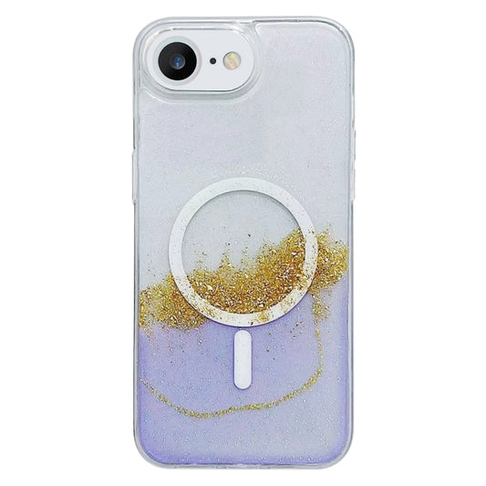 For iPhone 7 / 8 / SE 2022 / 2020  Gilding MagSafe Hybrid Clear TPU Phone Case(Purple) - iPhone SE 2022 / 2020 / 8 / 7 Cases by buy2fix | Online Shopping UK | buy2fix