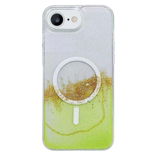 For iPhone 7 / 8 / SE 2022 / 2020  Gilding MagSafe Hybrid Clear TPU Phone Case(Green)