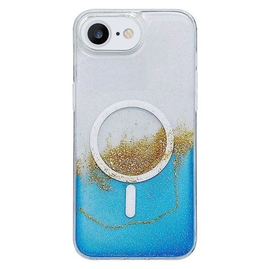 For iPhone 7 / 8 / SE 2022 / 2020  Gilding MagSafe Hybrid Clear TPU Phone Case(Blue) - iPhone SE 2022 / 2020 / 8 / 7 Cases by buy2fix | Online Shopping UK | buy2fix