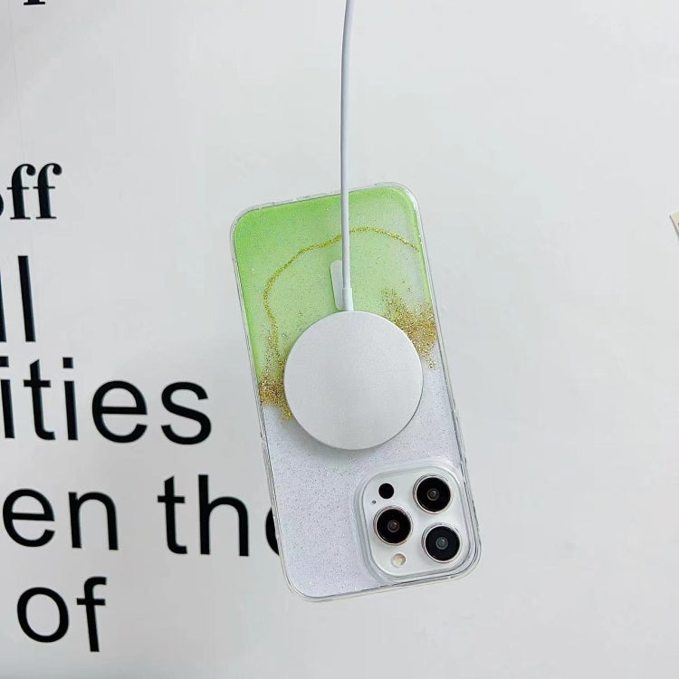 For iPhone 16 Gilding MagSafe Hybrid Clear TPU Phone Case(White) - iPhone 16 Cases by buy2fix | Online Shopping UK | buy2fix