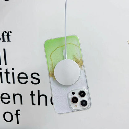 For iPhone 16 Gilding MagSafe Hybrid Clear TPU Phone Case(White) - iPhone 16 Cases by buy2fix | Online Shopping UK | buy2fix