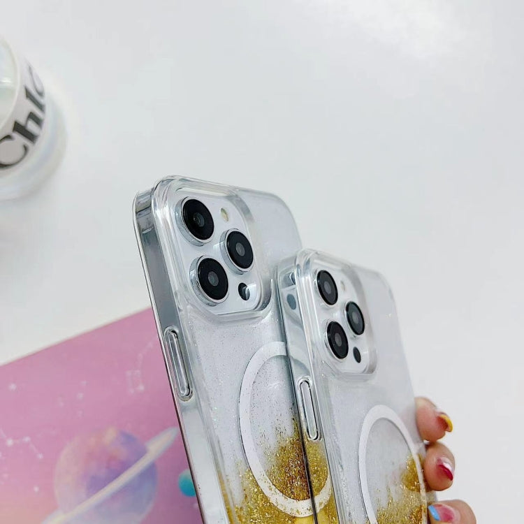 For iPhone XR Gilding MagSafe Hybrid Clear TPU Phone Case(White) - More iPhone Cases by buy2fix | Online Shopping UK | buy2fix