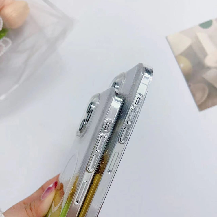 For iPhone XR Gilding MagSafe Hybrid Clear TPU Phone Case(White) - More iPhone Cases by buy2fix | Online Shopping UK | buy2fix