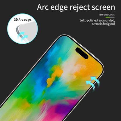 For iPhone 16 Pro PINWUYO 9H 3D Curved Full Screen Explosion-proof Tempered Glass Film(Black) - iPhone 16 Pro Tempered Glass by PINWUYO | Online Shopping UK | buy2fix