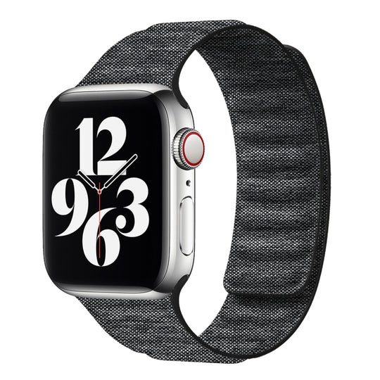 For Apple Watch 8 41mm Denim Magnetic Watch Band(Black)